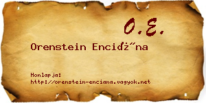 Orenstein Enciána névjegykártya